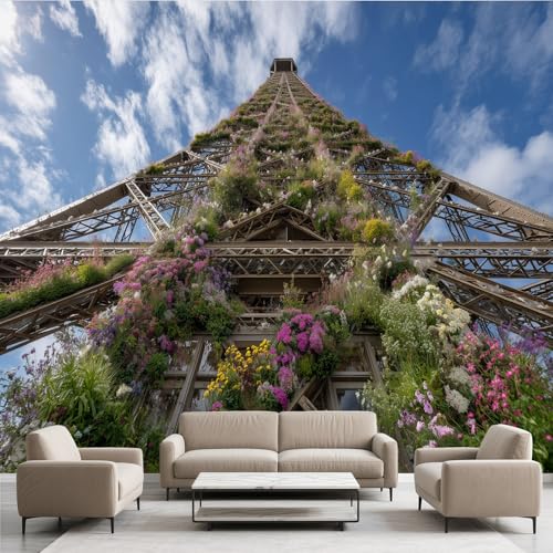 Eiffelturm Architektur Blume Pflanze Tapete Selbstklebende Fototapete Himmel Romantischen Tapeten Aesthetic Wandtapete Vinyl Wasserdicht Wandaufkleber für Wohnzimmer Schlafzimmer Küchen 250x175 cm Eiffelturm Architektur Blume Pflanze Tapete Selbstklebende Fototapete Himmel Romantischen Tapeten Aesthetic Wandtapete Vinyl Wasserdicht Wandaufkleber für Wohnzimmer Schlafzimmer Küchen 250x175 cm von Generisch