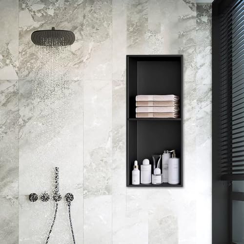 Einbau-Duschwand-Aufbewahrung, gebürsteter Edelstahl, Badezimmer-Cubby für nized Duschen, modernes Design, platzsparende Aufbewahrungslösung von Generisch