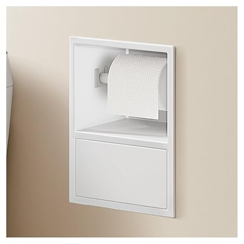 Einbaudusche aus Edelstahl mit Mülleimer, doppelstöckiges wasserdichtes Regal für die Aufbewahrung im Badezimmer, stilvoll (Weiß, 60 x 28 x 13,5 cm) von Generisch