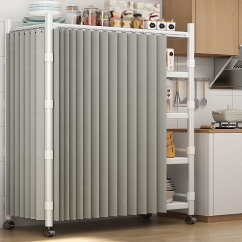 Einfach zu installierender grauer Küchenvorhang unter der Spüle, kein Werkzeug oder Bohren erforderlich, faltbare Sichtschutzvorhänge für Schrank und Abstellraum, 150 x 200 cm, stilvoll und funktional Einfach zu installierender grauer Küchenvorhang unter der Spüle, kein Werkzeug oder Bohren erforderlich, faltbare Sichtschutzvorhänge für Schrank und Abstellraum, 150 x 200 cm, stilvoll und funktional von Generisch