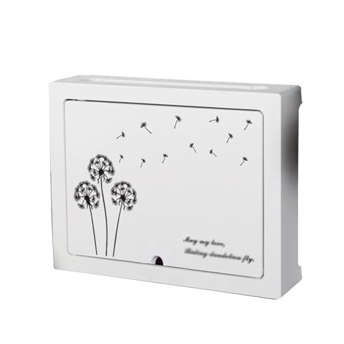 Einfache WLAN-Wandregale, Internet-Router-Regal, Kabel-Wandstecker-Board-Regal, wandmontierte WLAN-Router-Aufbewahrungsbox, Steckdosenabschirmung(A No Lock,38 * 30 * 9cm) von Generisch