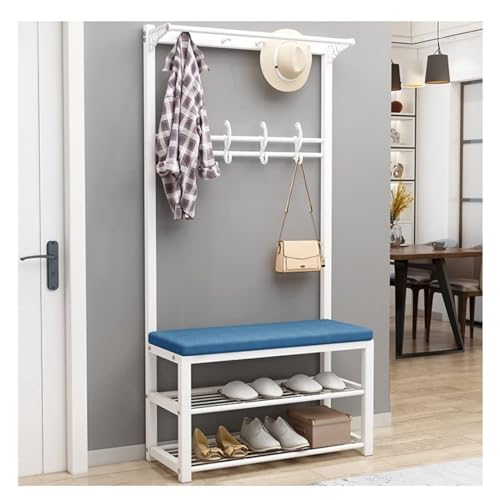 Eingangsbereich Baum mit Schuhbank, Garderobe mit 12 Haken und 2 Stangen, Aufbewahrungsbank für Zuhause von Generisch