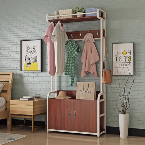 Eingangsbereich Baumbank mit Schuhaufbewahrung Garderobe und Haken Multifunktionsmöbel für Flur oder Schlafzimmer von Generisch