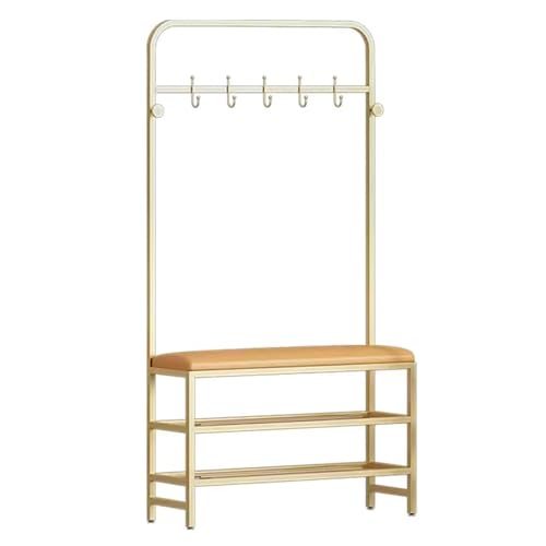 Eingangsbereich Baumbank mit Schuhaufbewahrung und Garderobenleiste Leder Polstersitz stabiles Metallgestell 3 in 1 Design Eingangsbereich Baumbank mit Schuhaufbewahrung und Garderobenleiste Leder Polstersitz stabiles Metallgestell 3 in 1 Design von Generisch