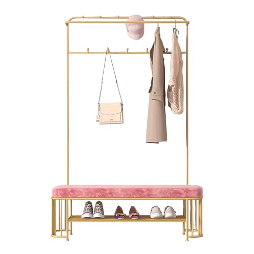 Eingangsbereich Flur Baum Garderobenleiste Schuhaufbewahrung Bank mit Haken und Regal 3 in 1 Design für Wohnzimmer und Schlafzimmer von Generisch