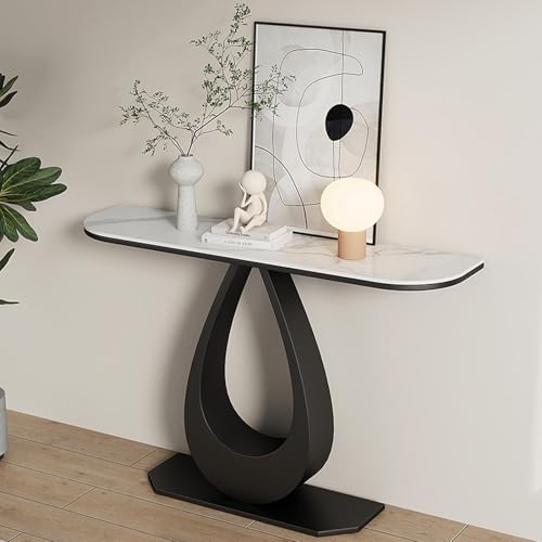 Eingangstisch mit Marmorplatte und Metallsockel, moderner Sofatisch für Foyer, Wohnzimmer oder Korridor Eingangstisch mit Marmorplatte und Metallsockel, moderner Sofatisch für Foyer, Wohnzimmer oder Korridor von Generisch