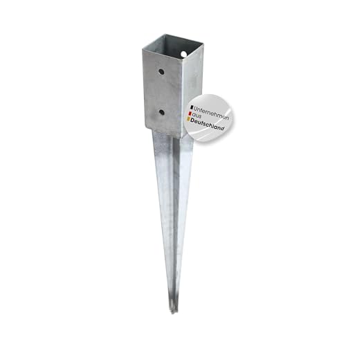 Einschlag-Bodenhülse feuerverzinkt 71 x 71 mm | 750 mm Länge | 1,8 mm stark | Pfostenträger für Zäune, Pergolen & leichte Holzkonstruktionen von Generisch