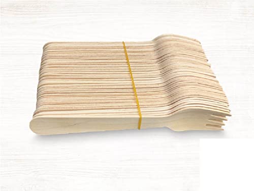 Einwegbesteck Holzgabeln Einweggabeln Holzbesteck FSC Zertifiziert 5000 Stück im Karton je 100 im Beutel von Generisch