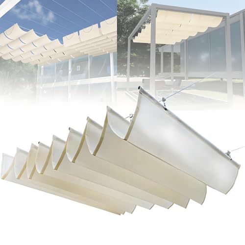 Einziehbare Baldachin-Abdeckung mit Montageset für den Außenbereich, Terrassenschatten und Sonnenschutz von Generisch