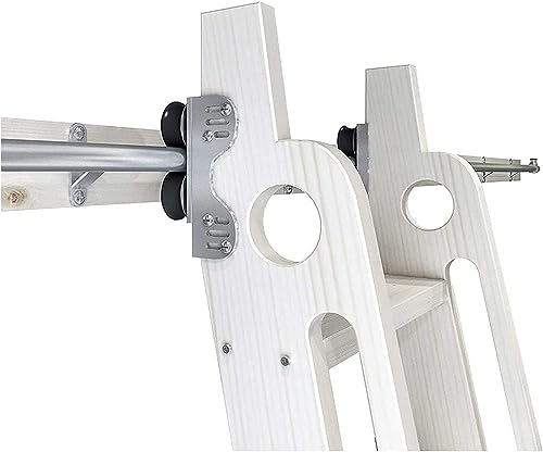 Einziehbare Bibliotheksleiter-Hardware-Kit – verstellbare Schiebetürschiene mit Bodenrollenrädern, mobiles Leitersystem für Zuhause und Büro von Generisch