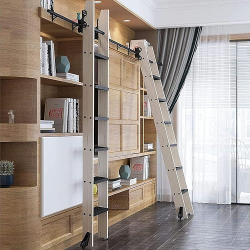 Einziehbare Roll-Leiter-Hardware-Kit – platzsparendes Gleitschienensystem für einfachen Zugang zu hohen Lagerbereichen von Generisch