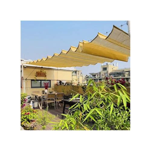 Einziehbare U-förmige Wellen-Überdachung – Outdoor-Sonnenschutz, Pergola-Schattenabdeckung, 1 m x 3 m – perfekt für Terrasse und Garten von Generisch
