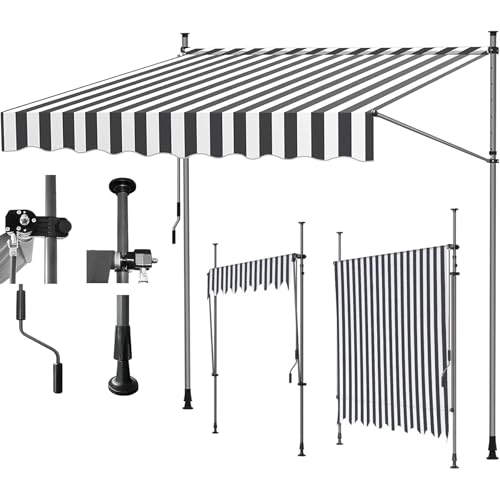 Einziehbare UV Schutz Markise Kurbelbetrieben Balkon ohne Bohren Höhenverstellbar Perfekt für Sonnenschutz auf Balkon & Terrasse (Frankreich) von Generisch