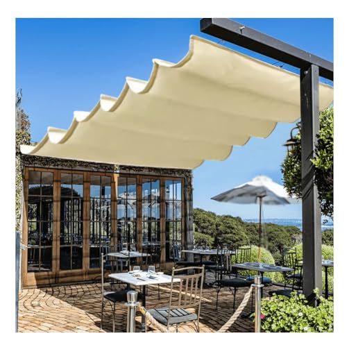 Einziehbare Wave Shade Sa Markise für Terrasse und Pergola, wasserdichte Überdachung mit Seilzugsystem, perfekter Sonnenschutz für Deck- und Verandaschutz von Generisch