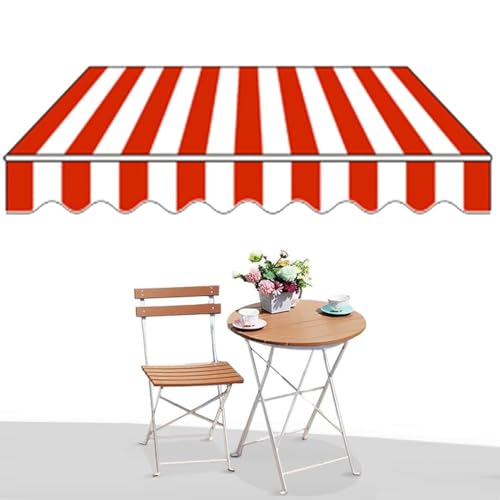 Einziehbare manuelle Markise – Anti-UV und wasserdichtes Gartenüberdachung mit Beschlägen Handkurbel, Aluminium-Sonnenschutz für Balkon und Hof von Generisch