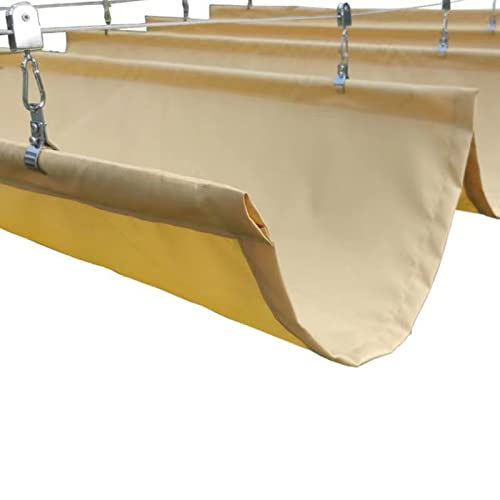 Einziehbarer, wasserdichter UV-Blocker-Vordach für Terrasse, Veranda, Pergola, 91 x 7 m, robuster Sonnenschutz, ideal für Rasen, Garten und Poolbereich von Generisch