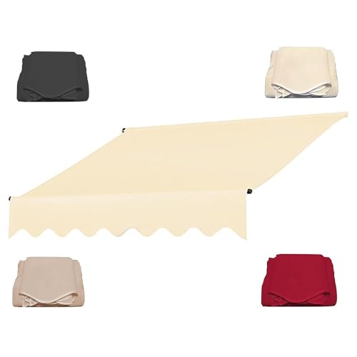 Einziehbarer Markisenstoff, 4 x 3 m, 3 x 2 m, Ersatz für einziehbare Klemmmarkise, strapazierfähiges Polyester-Sonnenschutz, Leinen, Beige, 7 x 4 m Einziehbarer Markisenstoff, 4 x 3 m, 3 x 2 m, Ersatz für einziehbare Klemmmarkise, strapazierfähiges Polyester-Sonnenschutz, Leinen, Beige, 7 x 4 m von Generisch