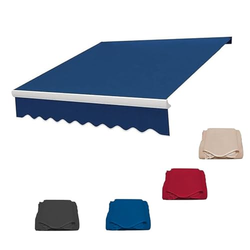 Einziehbarer Markisenstoff-Ersatz, blau, 4 x 2,4 m, Sonnenschutz, Segeltuch für Terrasse, Außentür und Fenster, wetterfeste Markisenabdeckung mit Volant Einziehbarer Markisenstoff-Ersatz, blau, 4 x 2,4 m, Sonnenschutz, Segeltuch für Terrasse, Außentür und Fenster, wetterfeste Markisenabdeckung mit Volant von Generisch