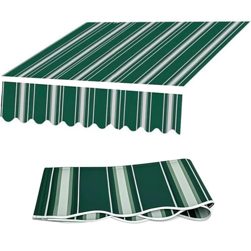 Einziehbares Markisen-Ersatztuch, 4,9 x 3,6 m/3,7 x 3 m/3 x 2,4 m/2,4 x 2 m, Ersatz-Markisenstoff, für Außenbereich, Terrasse, Sonnenschutz, Polyester-Segeltuch für Fenster, Tür, Grün, 7 x 2 m Einziehbares Markisen-Ersatztuch, 4,9 x 3,6 m/3,7 x 3 m/3 x 2,4 m/2,4 x 2 m, Ersatz-Markisenstoff, für Außenbereich, Terrasse, Sonnenschutz, Polyester-Segeltuch für Fenster, Tür, Grün, 7 x 2 m von Generisch