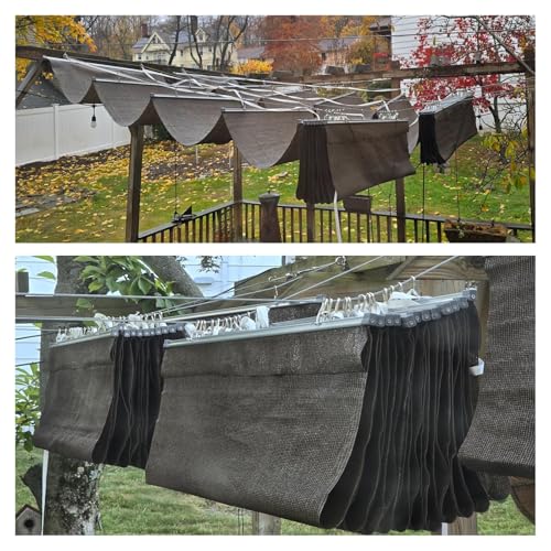 Einziehbares WaveShape Sonnensegel für Pergola UV-Schutz Atmungsaktiv Outdoor Markise (L 2,8 x B 15 m/L 9,19 x B 15,0 m) Perfekt für Terrasse & Garten von Generisch