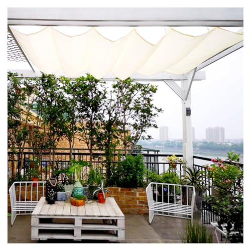 Einziehbares Wellen-Sonnensegel, Pergola-Abdeckung, wasserdichte Markise für Veranda, Hof und Terrasse, verstellbares Gleitdraht-Ersatz-Set von Generisch
