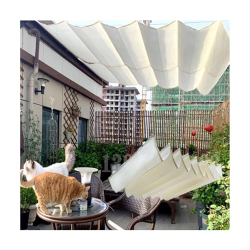 Einziehbares Wellen-Sonnensegel, zum Aufhängen, für Pergola-Deck und Veranda, inklusive Hardware und Drahtseil, abnehmbares Markisendach (B x L x L), 2,8 x 3 m (B x L x L) von Generisch