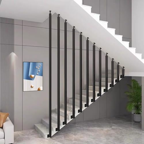 Eisen Handlauf 30160cm Verstellbar Innen/Außen Treppengeländer Loft Unterstützung Haltegriff Raumteiler Pfostengeländer Deckenhalterung Handgriff (Stil 1 145cm) von Generisch