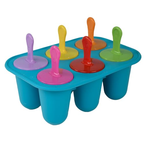 Eisformen aus Silikon, 6 Stück BPA-freie Eisformen, wiederverwendbare Mini-Eisformen für Kleinkinder mit Abdeckung aus Stielen, selbstgemachte kleine Eisformen fürKinder, DIY, kreative (Royal Blue) von Generisch