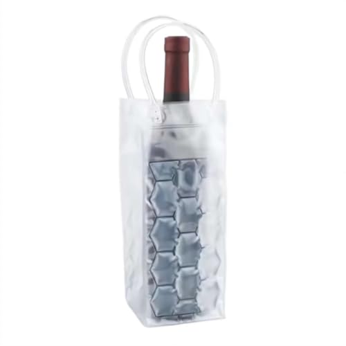 Eisweinbeutelhalter für Champagner & Bierflaschen, wiederverwendbare tragbare Kühltasche für Picknicks im Freien, Partys, Camping - Gel-Kühlbar Zubehör (transparent) von Generisch