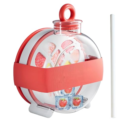 Eiswürfel Becher | 300ml Auslaufsichere Trinkflasche Mit Strohhalm - Förmchen Für Gefrierschrank Sommergetränke Picknick Auto & Camping von Generisch