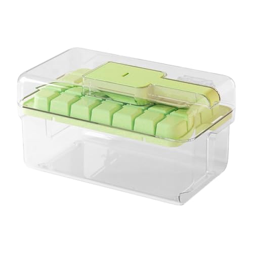 Eiswürfel Tablett - Eiswürfelhersteller | Eiswürfelschale Mit Deckel | Silikoneisen -Würfelschale | Einfache Freisetzungsformen | Eisschale | Große Eiswürfelformen | Double -Layer -Erstellung Von Werk von Generisch