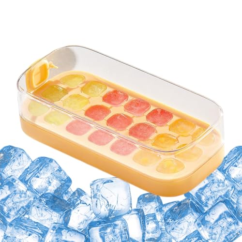 Eiswürfelbehälter für Gefrierschrank mit Deckel, 21 Fächer, Silikon-Eiswürfelbehälter für Gefrierschrank, flexible Lebensmittelform, großes Fassungsvermögen, Behälter für Whiskey, Kaffee, Getränke Eiswürfelbehälter für Gefrierschrank mit Deckel, 21 Fächer, Silikon-Eiswürfelbehälter für Gefrierschrank, flexible Lebensmittelform, großes Fassungsvermögen, Behälter für Whiskey, Kaffee, Getränke von Generisch