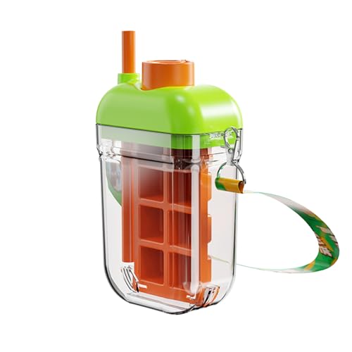 Eiswürfelflasche - Eisbereiter-Flasche mit Deckel und Mülleimer | Wiederverwendbarer 2-in-1-Wasserbecher mit Strohhalm, leicht zu lösender Form zum Trinken von Kaffee, Saft, Wasser Eiswürfelflasche - Eisbereiter-Flasche mit Deckel und Mülleimer | Wiederverwendbarer 2-in-1-Wasserbecher mit Strohhalm, leicht zu lösender Form zum Trinken von Kaffee, Saft, Wasser von Generisch