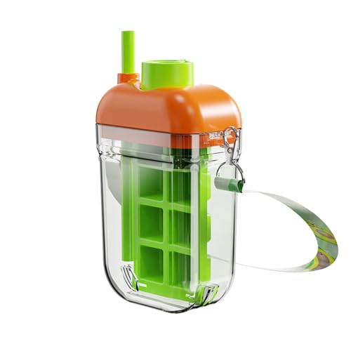 Eiswürfelflasche – Eiswürfelflasche mit Strohhalm | Eisbereiter-Flasche mit Deckel und Mülleimer | Eiswürfel-Trinkflasche | Wiederverwendbarer 2-in-1-Wasserbecher mit Strohhalm | Form zum Trinken von Eiswürfelflasche – Eiswürfelflasche mit Strohhalm | Eisbereiter-Flasche mit Deckel und Mülleimer | Eiswürfel-Trinkflasche | Wiederverwendbarer 2-in-1-Wasserbecher mit Strohhalm | Form zum Trinken von von Generisch