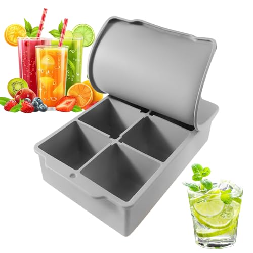 Eiswürfelform,6-fach Silikon Eiswürfelbereiter Mit Deckel | Leichtes Werkzeug Für Eiswürfel Zu Whiskey Cocktails Saft Eiswürfelform,6-fach Silikon Eiswürfelbereiter Mit Deckel | Leichtes Werkzeug Für Eiswürfel Zu Whiskey Cocktails Saft von Generisch