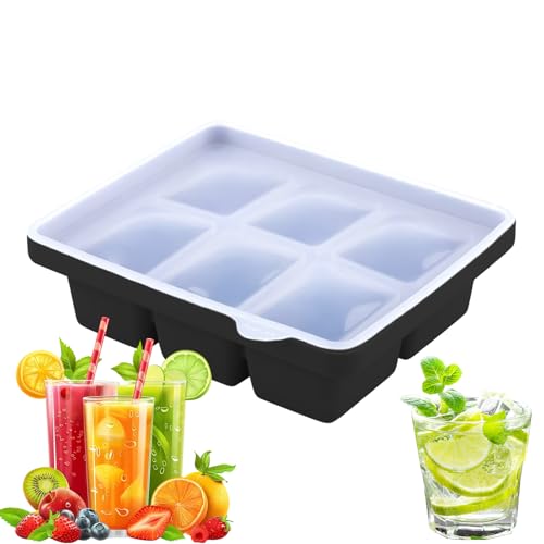 Eiswürfelform,Wiederverwendbare Eiswürfelform Mit 6 Fächern | Druckverschluss-System Spülmaschinengeeignet Multifunktionales Küchenwerkzeug Für Partys Outdoor Camping Gewerblich von Generisch