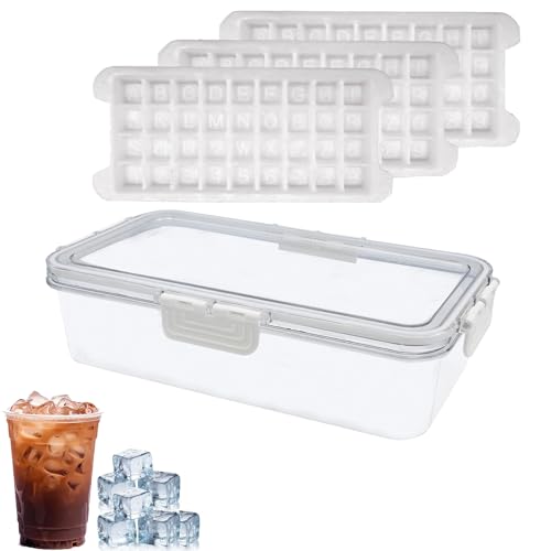 Eiswürfelform 3 Stück 108 Eisblöcke Eiswürfelform für Eiswürfel Mit Dichtdeckel und Behälte Eiswürfelbehälter für Gekühlte Getränke Whisky und Cocktails Stapelbare Eiswürfel Form Ice Cube Tray von Generisch