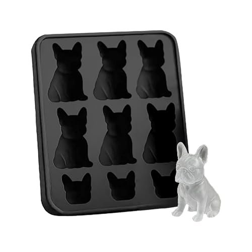 Eiswürfelform Hund, 9 Fächer Tierfiguren Formen Für Eiswürfel, Antihaft-Beschichtung Leicht Entnehmbar Whisky Eiswürfelform Wiederverwendbarer Küchenhelfer, Für Catering Und Getränke, Feiertagspartys von Generisch