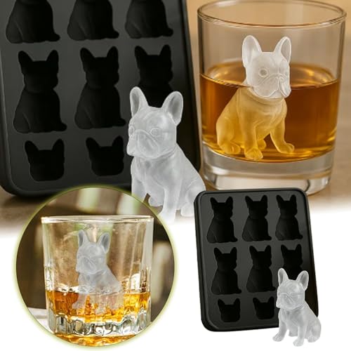 Eiswürfelform mit französische Bulldogge, Formen mit hausgemachter Getränke Dekoration, lustige 3D-Eisformen in Tierform, süßer, neuartiger flexibler Hunde- Getränke für Whiskey-Partys (Bulldogge) Eiswürfelform mit französische Bulldogge, Formen mit hausgemachter Getränke Dekoration, lustige 3D-Eisformen in Tierform, süßer, neuartiger flexibler Hunde- Getränke für Whiskey-Partys (Bulldogge) von Generisch