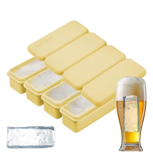 Eiswürfelschalen für Gefrierschrank | Whisky Ice Block Maker Tablett mit Deckel, effiziente Eisproduktion | Kühlwürfel aus lebensmittelechtem Silikon mit 4 Gittern, die sie produzieren Eiswürfelschalen für Gefrierschrank | Whisky Ice Block Maker Tablett mit Deckel, effiziente Eisproduktion | Kühlwürfel aus lebensmittelechtem Silikon mit 4 Gittern, die sie produzieren von Generisch