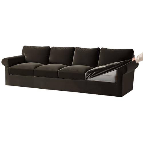 Ektorp Samt-Stretch-Sofabezug mit separaten Sitzkissen und Rückenlehnen, dunkelgrau, groß, 4-Sitzer-Set, 9-teilig, elastische Band-Schonbezüge für 1-, 2-, 3-, 4-Sitzer-Sofas Ektorp Samt-Stretch-Sofabezug mit separaten Sitzkissen und Rückenlehnen, dunkelgrau, groß, 4-Sitzer-Set, 9-teilig, elastische Band-Schonbezüge für 1-, 2-, 3-, 4-Sitzer-Sofas von Generisch