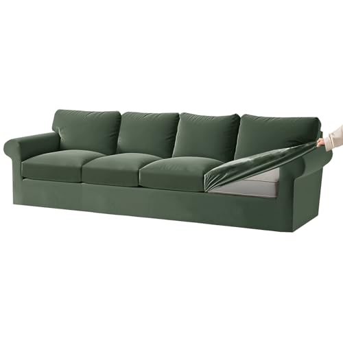 Ektorp Stretch-Samt-Sofabezüge mit separatem Kissen und Rückenlehne, elastisches Band, 9-teiliges Set für 1/2/3/4-Sitzer, Hellgrün, Größe L Ektorp Stretch-Samt-Sofabezüge mit separatem Kissen und Rückenlehne, elastisches Band, 9-teiliges Set für 1/2/3/4-Sitzer, Hellgrün, Größe L von Generisch