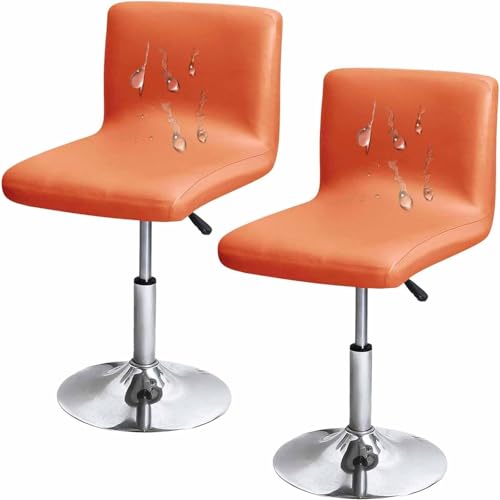 Elastische Stretch-Barhocker-Bezüge für niedrige Esszimmerstühle, 2 Stück, stilvolle orangefarbene Barhocker mit Rückenlehne, perfekt für Zuhause und Restaurant von Generisch