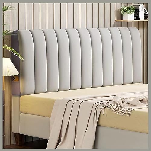 Elastischer Kopfteilbezug für Doppel-/Einzelbett, weicher Samt, staubdicht, verdickt, kratzfest, hellgrau, gepolstertes Design, Heimdekoration von Generisch