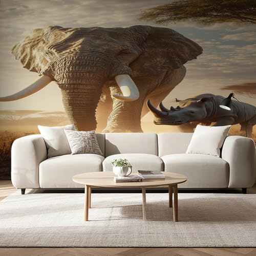 Elefant Tier Dschungel Tapete Selbstklebende Fototapete Safari Tiere Tapeten Natur Grasland Wandtapete Vinyl Wasserdicht Wandaufkleber für Wohnzimmer Schlafzimmer Küchen 250x370 cm Elefant Tier Dschungel Tapete Selbstklebende Fototapete Safari Tiere Tapeten Natur Grasland Wandtapete Vinyl Wasserdicht Wandaufkleber für Wohnzimmer Schlafzimmer Küchen 250x370 cm von Generisch