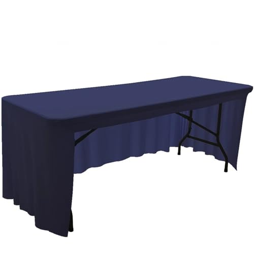 Elegante Hochzeitstischdecke – Stretch-Tischdecke für Bankett, Hotel und Veranstaltungen – solide blaue quadratische Tischschutz (122 x 58 cm) – perfekt für Partys von Generisch
