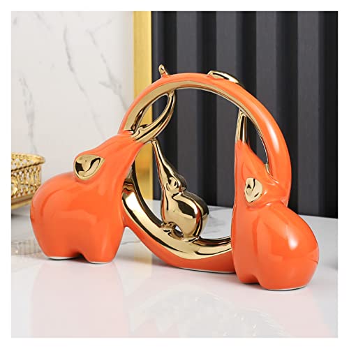 Elegante weiße Keramik-Elefanten-Skulptur – moderne Heimdekoration für Wohnzimmer und Wohnung – schicker orangefarbener Akzent Statue – einzigartiges Geschenk für Tierliebhaber Elegante weiße Keramik-Elefanten-Skulptur – moderne Heimdekoration für Wohnzimmer und Wohnung – schicker orangefarbener Akzent Statue – einzigartiges Geschenk für Tierliebhaber von Generisch