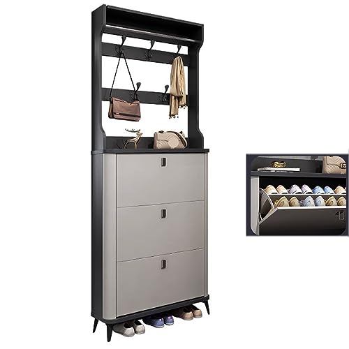 Eleganter, moderner, versteckter Schuhschrank mit 3 Klapptüren und verstellbarem Regal, perfekt für Eingangsbereich, Flur und Schlafzimmer. Eleganter, moderner, versteckter Schuhschrank mit 3 Klapptüren und verstellbarem Regal, perfekt für Eingangsbereich, Flur und Schlafzimmer. von Generisch