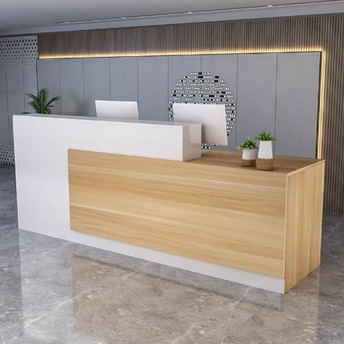 Eleganter, moderner Empfangstisch – einfache Montage für Büros, Geschäfte, Restaurants und Salons – langlebige Holzmöbel in weißer Oberfläche Eleganter, moderner Empfangstisch – einfache Montage für Büros, Geschäfte, Restaurants und Salons – langlebige Holzmöbel in weißer Oberfläche von Generisch