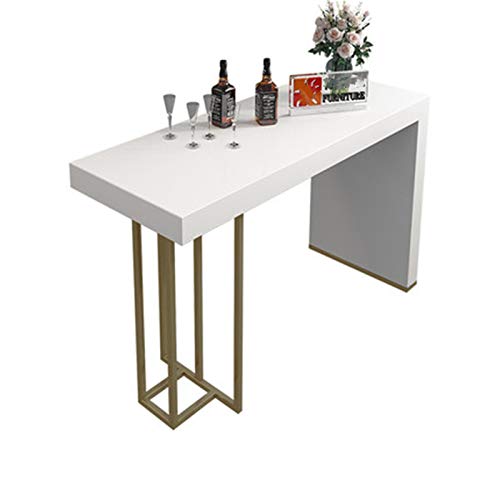 Eleganter Bartisch mit goldfarbener Marmorplatte, moderner Esstisch, Wohnzimmer-Konsole, offene Kücheninsel, Größe 120 x 40 x 102,5 cm, stilvolles und funktionales Möbelstück von Generisch